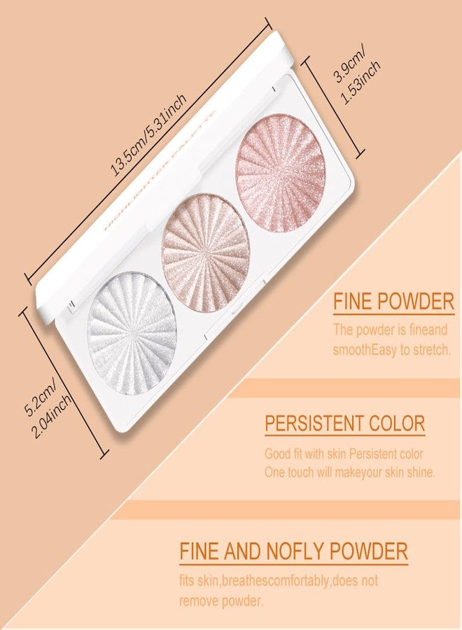 AMY'S DIARY Pearl White Ice Silver Champagne Gold Rose Pink Shimmer Glitter Highlighter Highlight Makeup Contour Powder,Glitter Face Illuminator Highlighter, Illuminator Make Up (Lunar Glow Trio) - Image 5